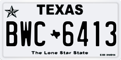 TX license plate BWC6413