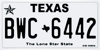 TX license plate BWC6442