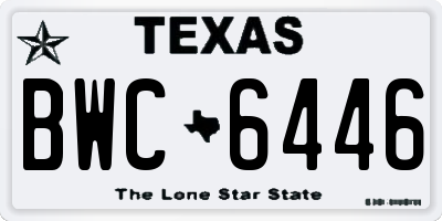 TX license plate BWC6446