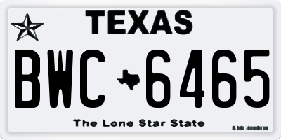 TX license plate BWC6465