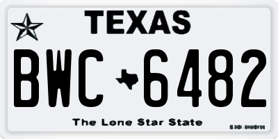 TX license plate BWC6482