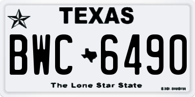 TX license plate BWC6490