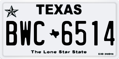 TX license plate BWC6514