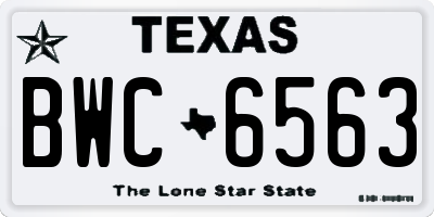 TX license plate BWC6563