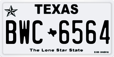 TX license plate BWC6564
