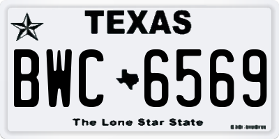 TX license plate BWC6569