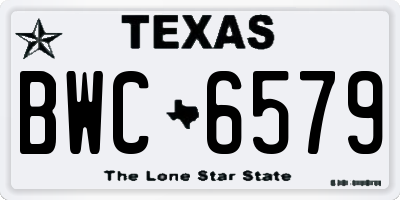 TX license plate BWC6579