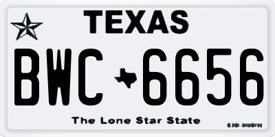 TX license plate BWC6656