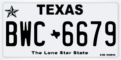 TX license plate BWC6679