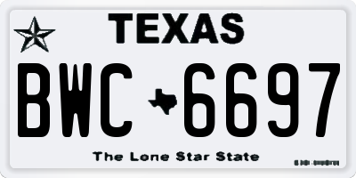 TX license plate BWC6697