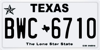 TX license plate BWC6710