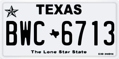 TX license plate BWC6713