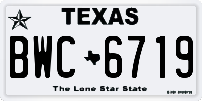 TX license plate BWC6719