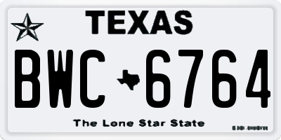 TX license plate BWC6764