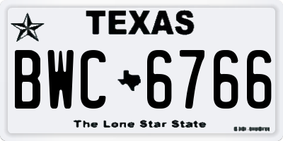 TX license plate BWC6766