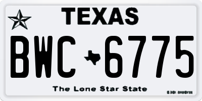 TX license plate BWC6775