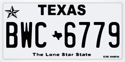 TX license plate BWC6779