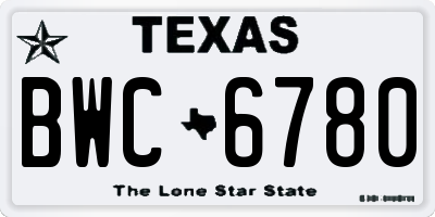 TX license plate BWC6780