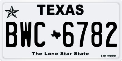 TX license plate BWC6782