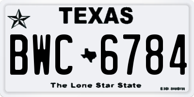 TX license plate BWC6784