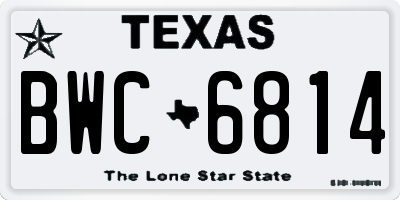 TX license plate BWC6814