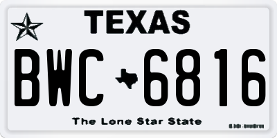 TX license plate BWC6816