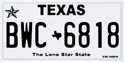 TX license plate BWC6818