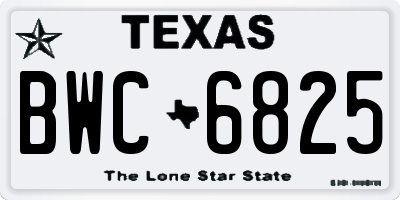 TX license plate BWC6825