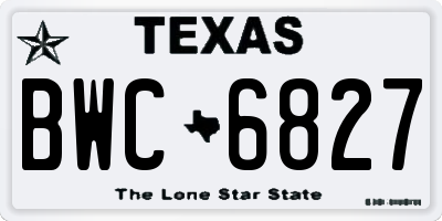 TX license plate BWC6827