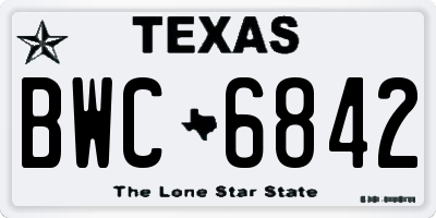 TX license plate BWC6842