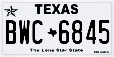 TX license plate BWC6845