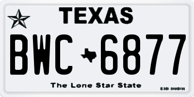 TX license plate BWC6877