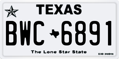 TX license plate BWC6891