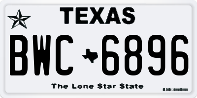 TX license plate BWC6896