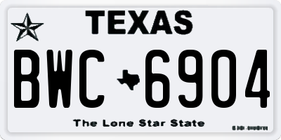TX license plate BWC6904