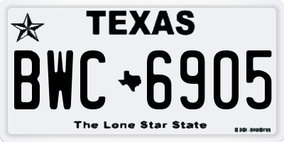 TX license plate BWC6905