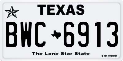 TX license plate BWC6913