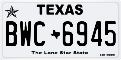 TX license plate BWC6945