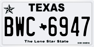 TX license plate BWC6947