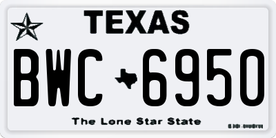 TX license plate BWC6950