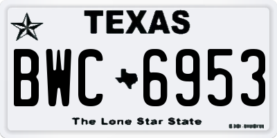 TX license plate BWC6953