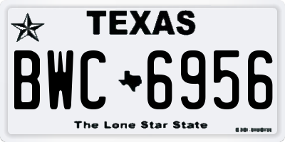 TX license plate BWC6956