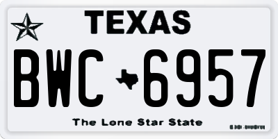 TX license plate BWC6957