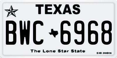 TX license plate BWC6968