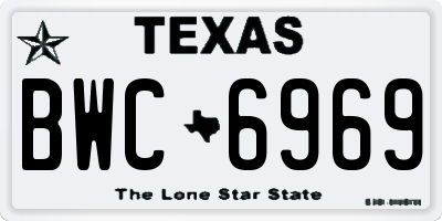 TX license plate BWC6969