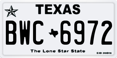 TX license plate BWC6972