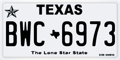TX license plate BWC6973