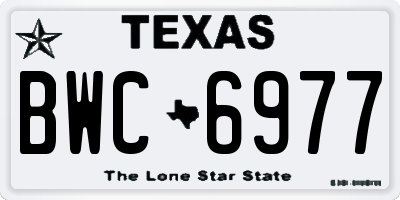 TX license plate BWC6977
