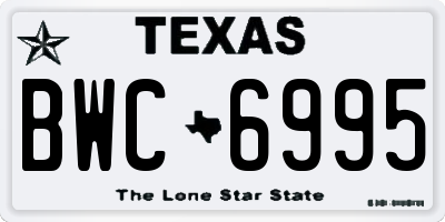 TX license plate BWC6995