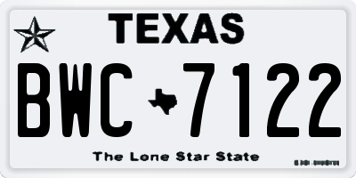 TX license plate BWC7122